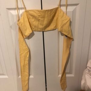 Tiger Mist Tops - yellow bandeau tie back top Tiger Mist Tops - yellow bandeau tie back top